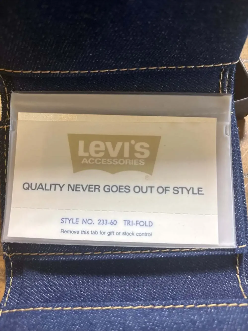 Levi’s 60’s 70’s Style 233-60 Tri-Fold Denim Wallet Deadstock NWT